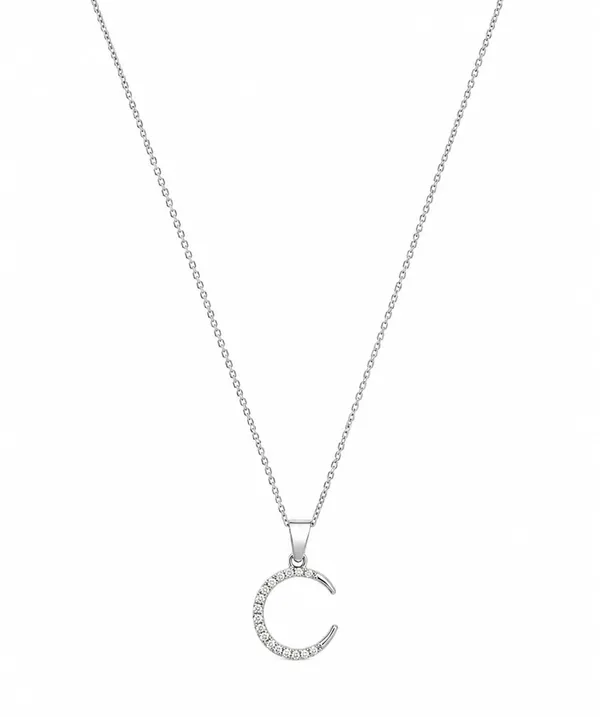 SHANKHRAJ_MALL_Initial_C_Letter_Pendant_Necklace_for_Women,_Crystal_Studded_Alphabet_Pendant_Chain,_Adjustable_Necklace,_Personalized_Jewelry_Gift_for_Girls_&_Women_(SILVER)