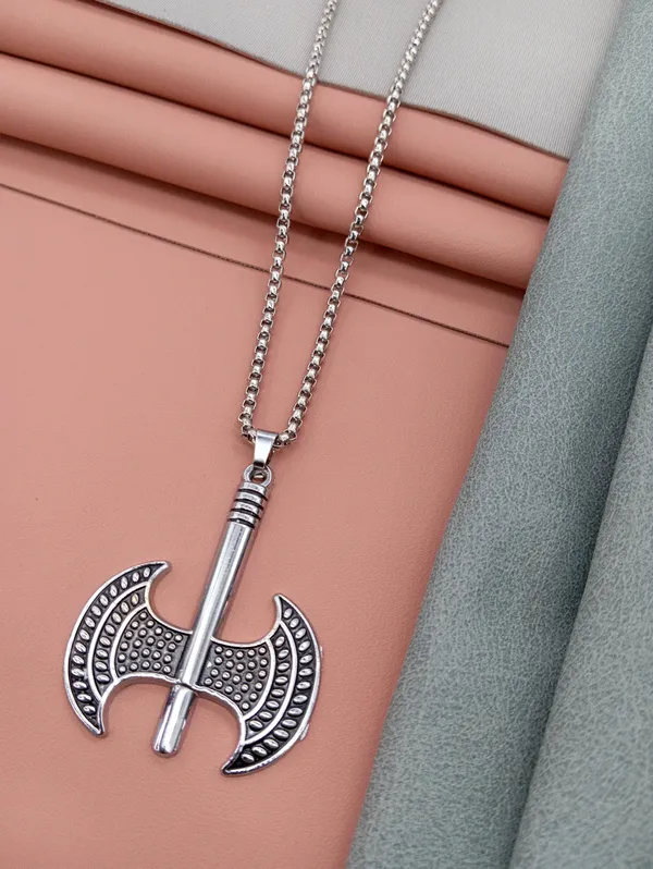 SHANKHRAJ_MALL_Pendant_Necklace_with_Rhinestones_for_Men_&_Women_–Chain,_Hip_Hop_Iced_Out_Jewelry,_Unisex_Faith_Pendant_Gift_Colour_Gold-Silver-Black_(A170)