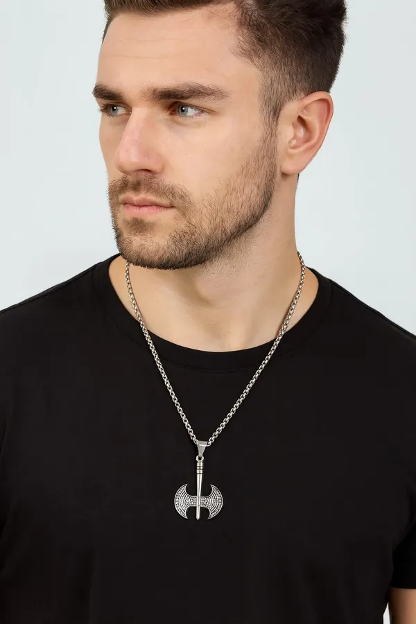 SHANKHRAJ_MALL_Pendant_Necklace_with_Rhinestones_for_Men_&_Women_–Chain,_Hip_Hop_Iced_Out_Jewelry,_Unisex_Faith_Pendant_Gift_Colour_Gold-Silver-Black_(A170)