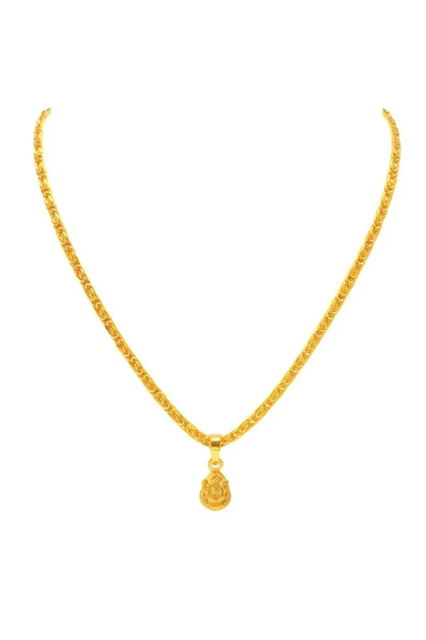 SHANKHRAJ_MALL_Traditional_22K_Gold-Plated_Chain_Necklace_with_Intricate_Pendant_for_Women_&_Men