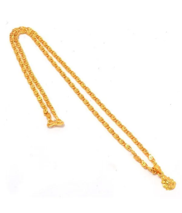 SHANKHRAJ_MALL_Traditional_22K_Gold-Plated_Chain_Necklace_with_Intricate_Pendant_for_Women_&_Men