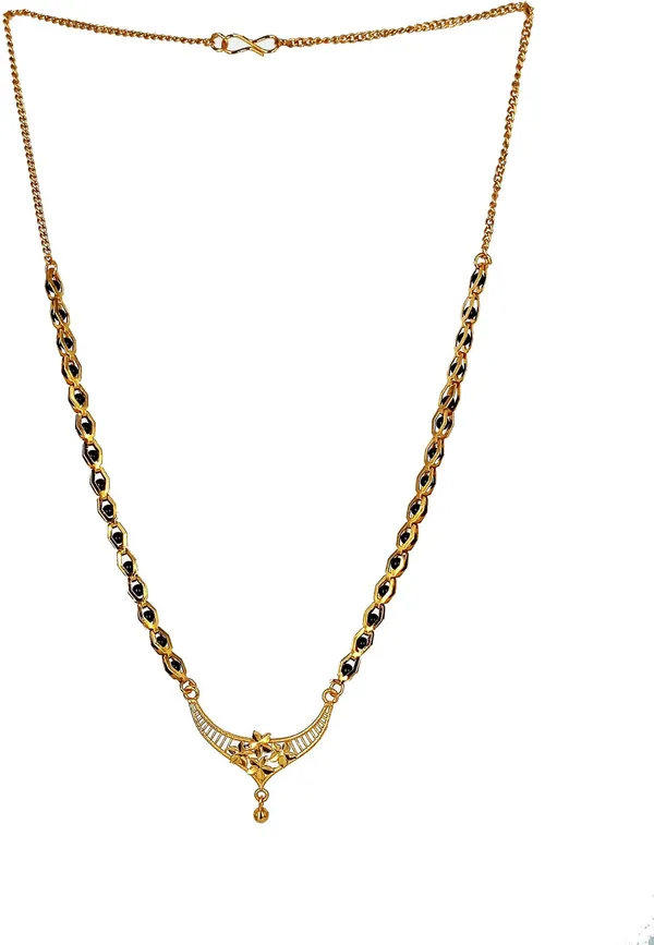 Women_gold_plated_Stylish_Mangalsutra_chain_(DK-4_FLOWER_BLACK_CHOKDI)