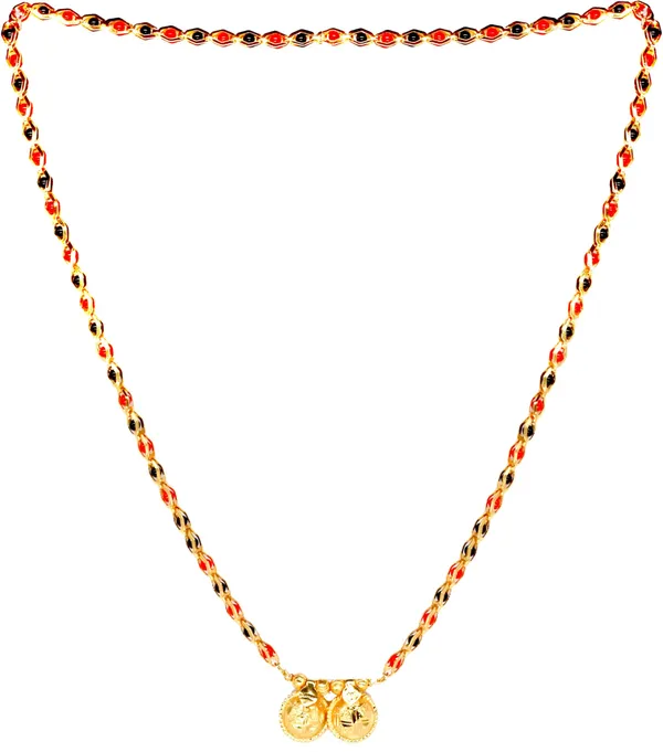 Women_gold_plated_Stylish_Mangalsutra_chain_(DK-RED-BLACK_CHOKADI_2_BOWL-BL1)