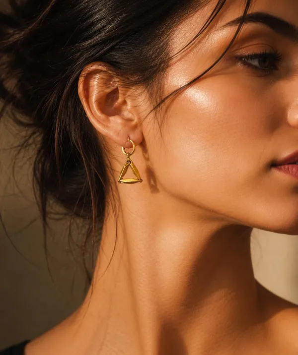 Gold-Tone_Triangle_Charm_Hoop_Drop_Earrings