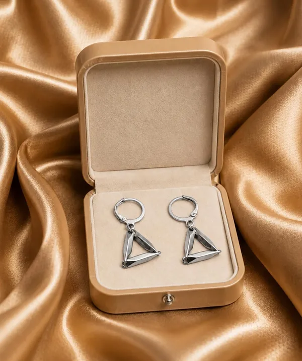 Silver-Tone_Triangle_Charm_Hoop_Drop_Earrings