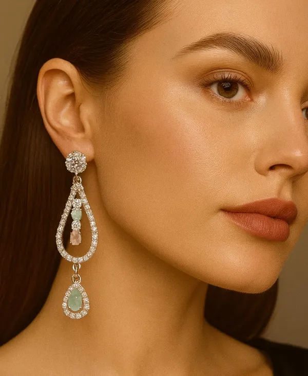 Crystal_Drop_Earrings_with_Turquoise_Stones,_Silver_ton_Teardrop_Dangle_Design,_Rhinestone_Embellished_(A333)