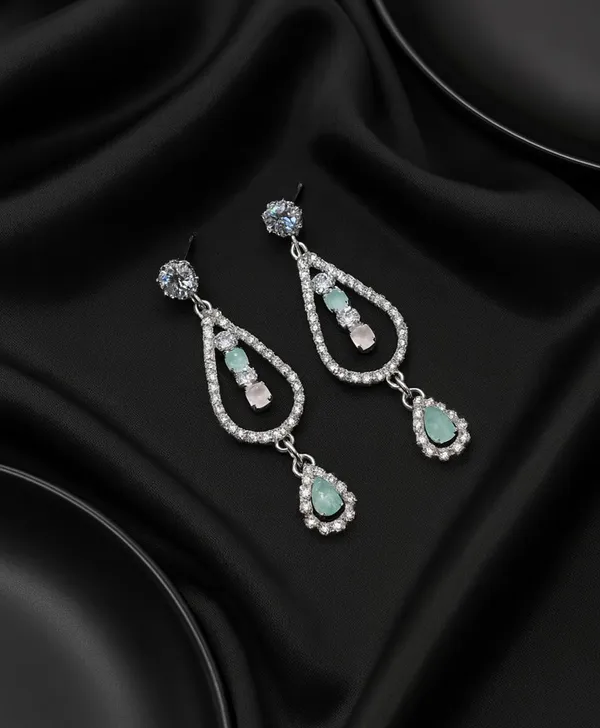 Crystal_Drop_Earrings_with_Turquoise_Stones,_Silver_ton_Teardrop_Dangle_Design,_Rhinestone_Embellished_(A333)