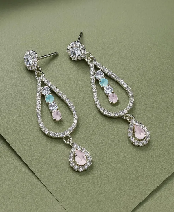 Crystal_Drop_Earrings_with_Turquoise_Stones,_Silver_ton_Teardrop_Dangle_Design,_Rhinestone_Embellished_(A334)
