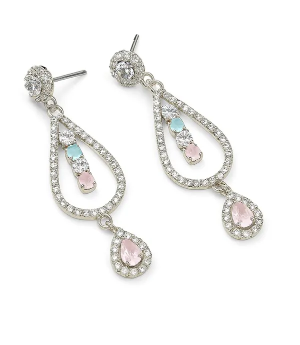 Crystal_Drop_Earrings_with_Turquoise_Stones,_Silver_ton_Teardrop_Dangle_Design,_Rhinestone_Embellished_(A334)
