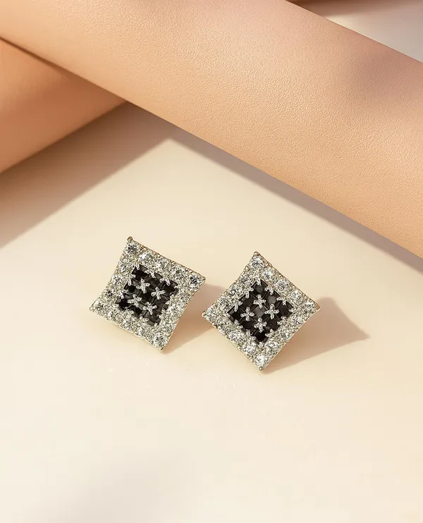 Crystal_Stud_Earrings_with_Red_Stone_and_Clear_Rhinestone_Halo,_Silver-Toned_(CN51)