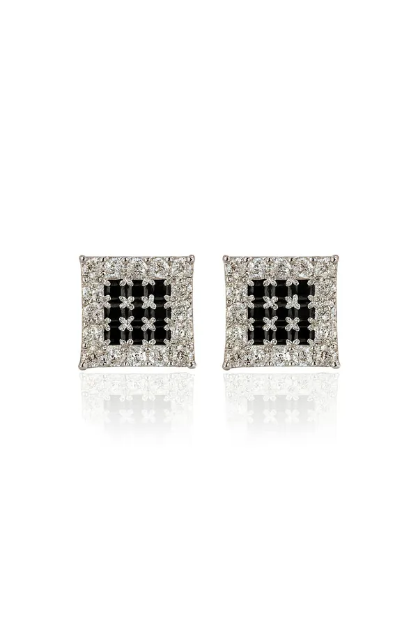 Crystal_Stud_Earrings_with_Red_Stone_and_Clear_Rhinestone_Halo,_Silver-Toned_(CN51)