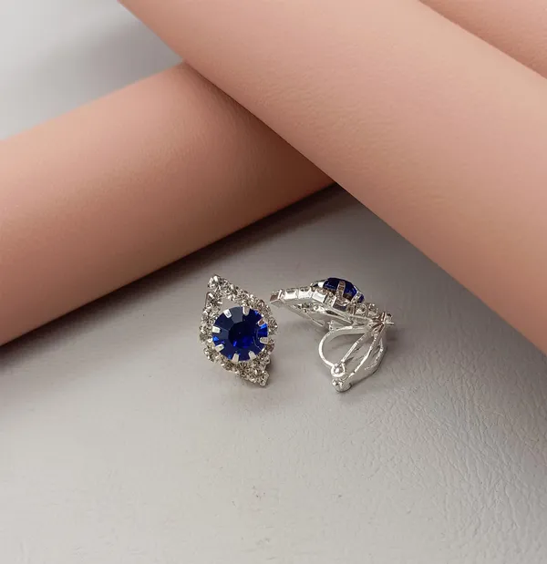 Crystal_Stud_Earrings_with_Red_Stone_and_Clear_Rhinestone_Halo,_Silver-Toned_(CN43)