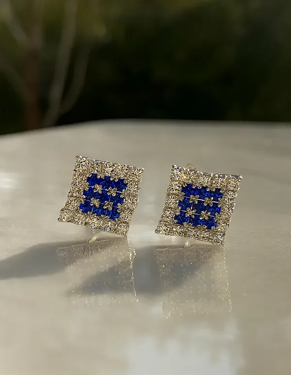 Crystal_Stud_Earrings_with_Red_Stone_and_Clear_Rhinestone_Halo,_Silver-Toned_(CN52)