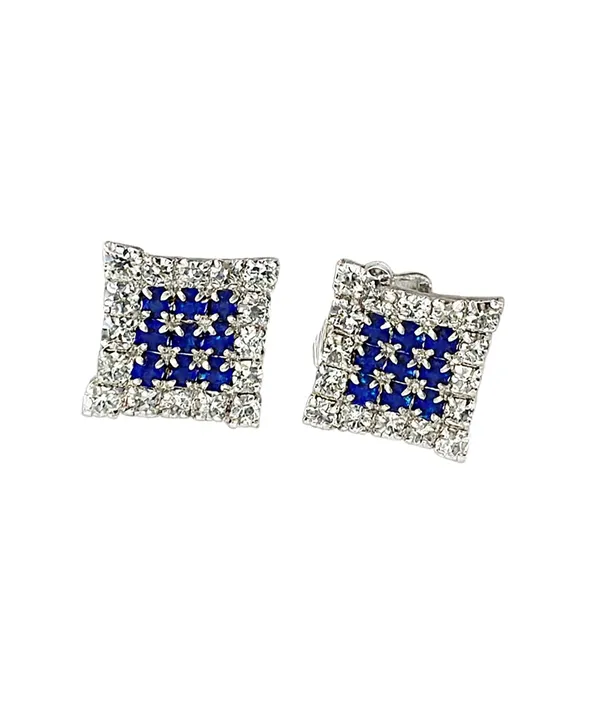 Crystal_Stud_Earrings_with_Red_Stone_and_Clear_Rhinestone_Halo,_Silver-Toned_(CN52)