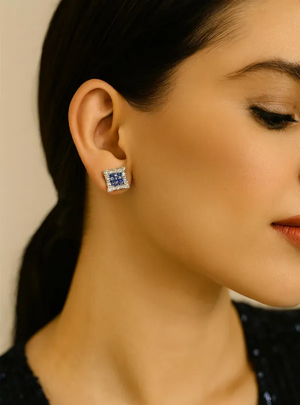 Crystal_Stud_Earrings_with_Red_Stone_and_Clear_Rhinestone_Halo,_Silver-Toned_(CN52)