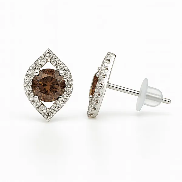 Crystal_Stud_Earrings_with_Red_Stone_and_Clear_Rhinestone_Halo,_Silver-Toned_(CN42)