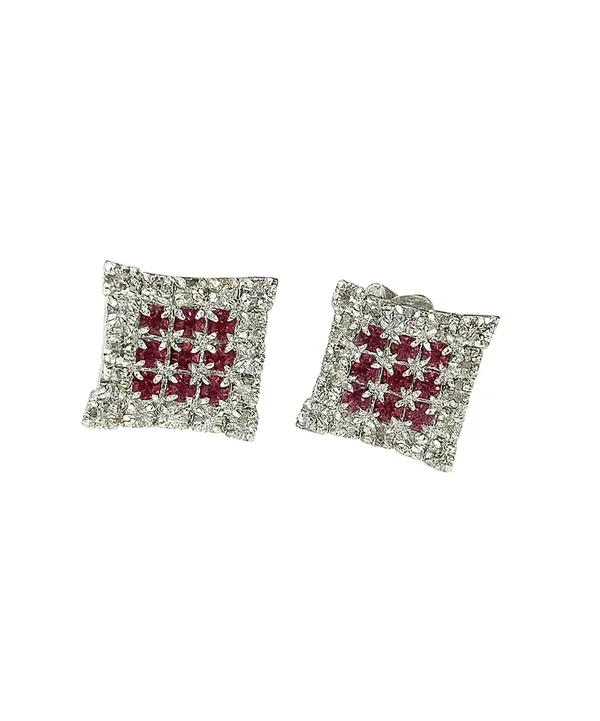 Crystal_Stud_Earrings_with_Red_Stone_and_Clear_Rhinestone_Halo,_Silver-Toned_(CN53)