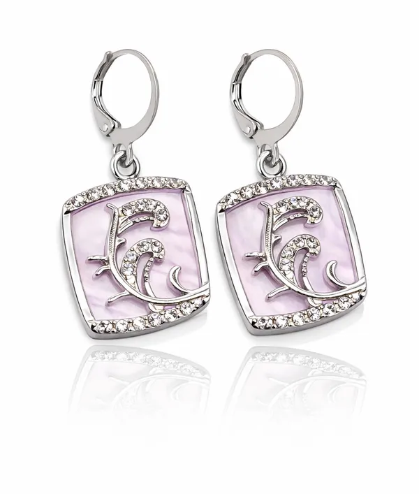 Silver_Drop_Earrings_with_White_Stone,_Square_Shape,_Leverback_Closure,_Crystal_Embellished_Frame_(A380)