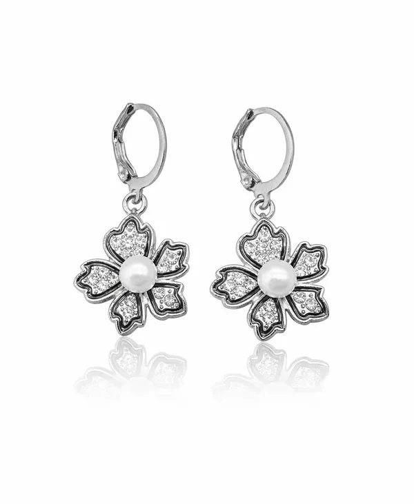 Silver_Drop_Earrings_with_White_Stone,_Square_Shape,_Leverback_Closure,_Crystal_Embellished_Frame_(A504)