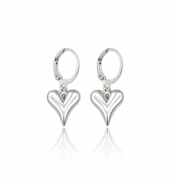 SHANKHRAJ_MALL_Silver_Plated_Heart_Drop_Earrings_for_Women_|_Minimal_Hanging_Heart_Hoop_Earrings_(A538)
