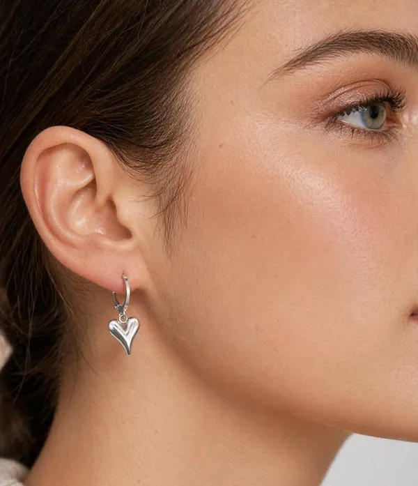 SHANKHRAJ_MALL_Silver_Plated_Heart_Drop_Earrings_for_Women_|_Minimal_Hanging_Heart_Hoop_Earrings_(A538)