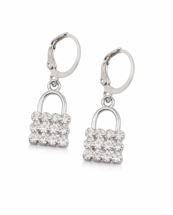 Silver_Drop_Earrings_with_White_Stone,_Square_Shape,_Leverback_Closure,_Crystal_Embellished_Frame_(A383)