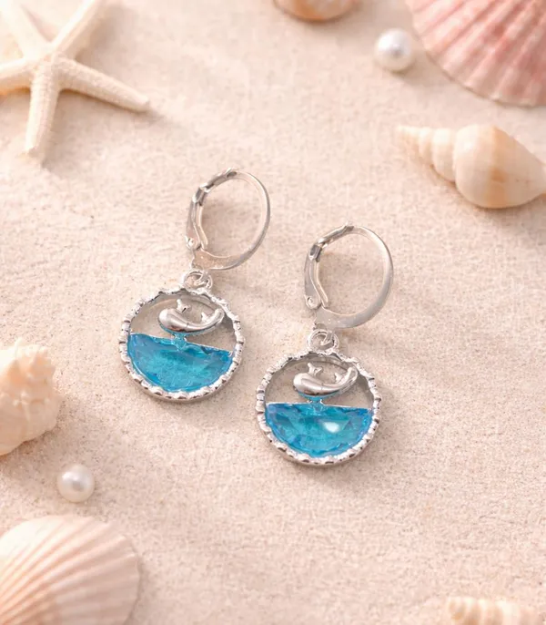 Silver_Drop_Earrings_with_White_Stone,_Square_Shape,_Leverback_Closure,_Crystal_Embellished_Frame_(A381)