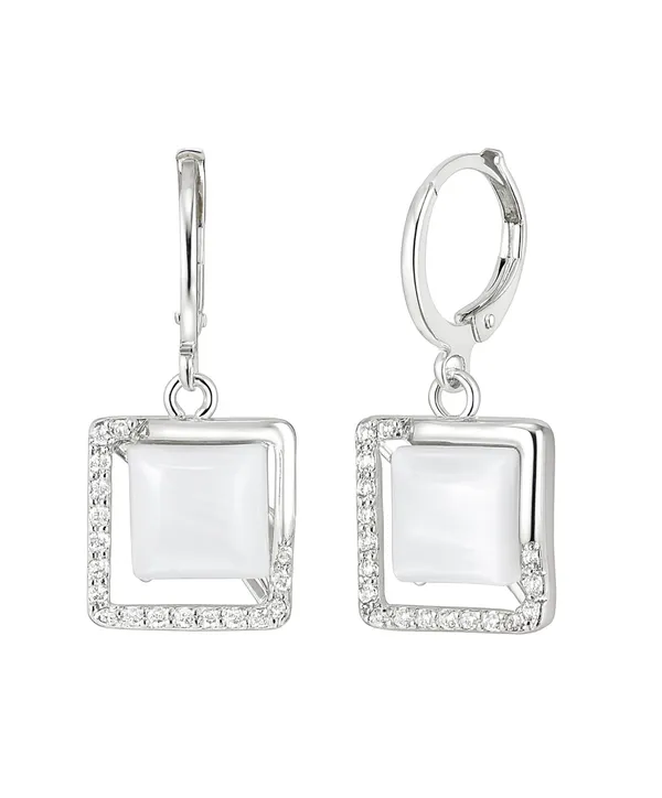 Silver_Drop_Earrings_with_White_Stone,_Square_Shape,_Leverback_Closure,_Crystal_Embellished_Frame_(A326)