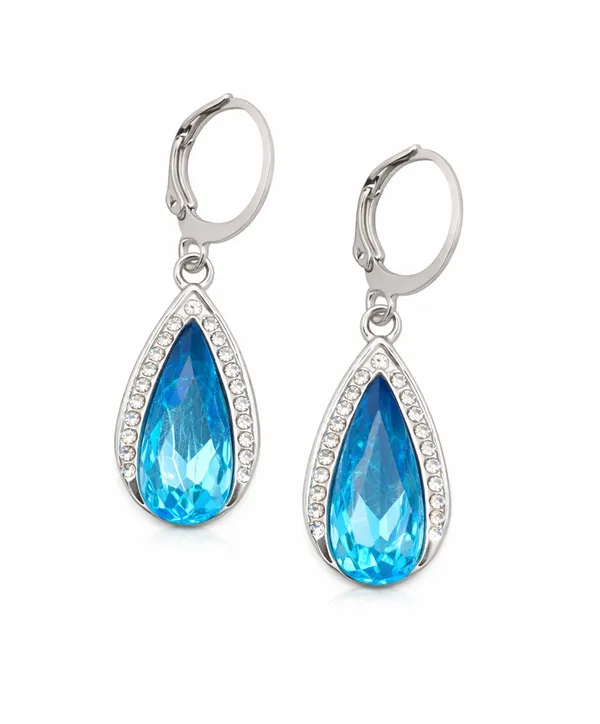 Silver_Drop_Earrings_with_White_Stone,_Square_Shape,_Leverback_Closure,_Crystal_Embellished_Frame_(A385)