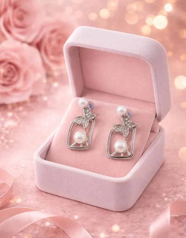 Pearl_Butterfly_Drop_Earrings,_Silver_Tone_with_Crystal_Accents,_Elegant_Dangle_Style_(A356)