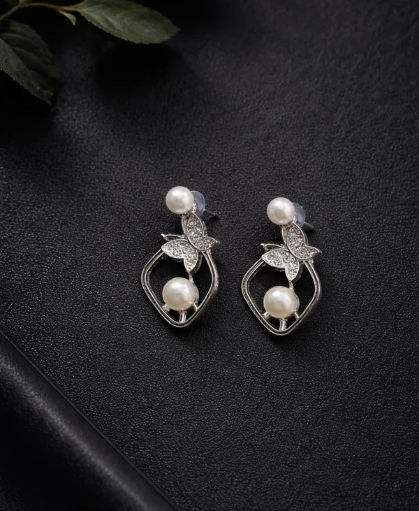 Pearl_Butterfly_Drop_Earrings,_Silver_Tone_with_Crystal_Accents,_Elegant_Dangle_Style_(A357)