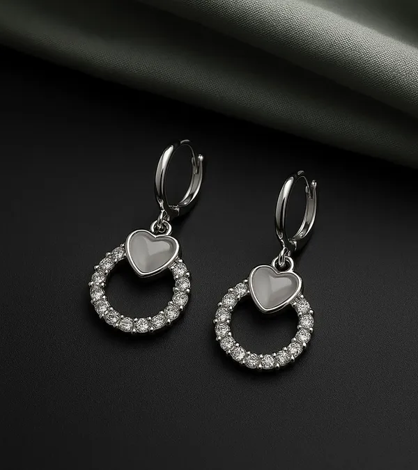 Silver_Drop_Earrings_with_White_Stone,_Square_Shape,_Leverback_Closure,_Crystal_Embellished_Frame_(A328)