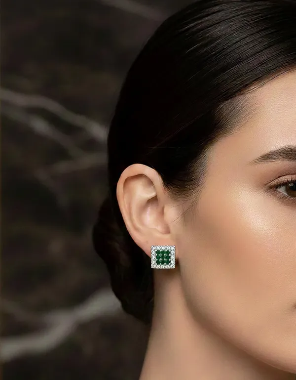 Crystal_Stud_Earrings_with_Red_Stone_and_Clear_Rhinestone_Halo,_Silver-Toned_(CN117)