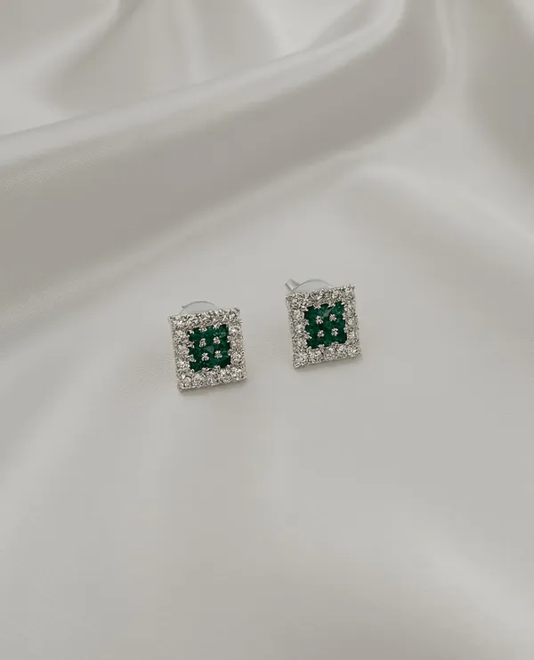 Crystal_Stud_Earrings_with_Red_Stone_and_Clear_Rhinestone_Halo,_Silver-Toned_(CN117)
