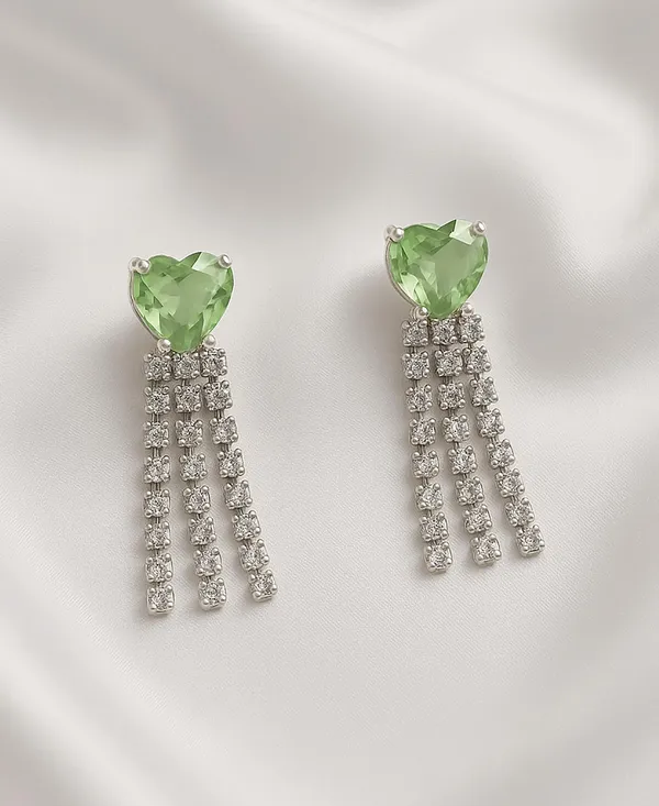 Women’s_Multi_colour_Heart_Crystal_Tassel_Earrings_|_Diamond_Look_Dangling_Design_(GREEN)