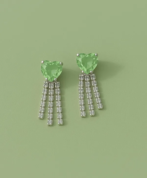 Women’s_Multi_colour_Heart_Crystal_Tassel_Earrings_|_Diamond_Look_Dangling_Design_(GREEN)