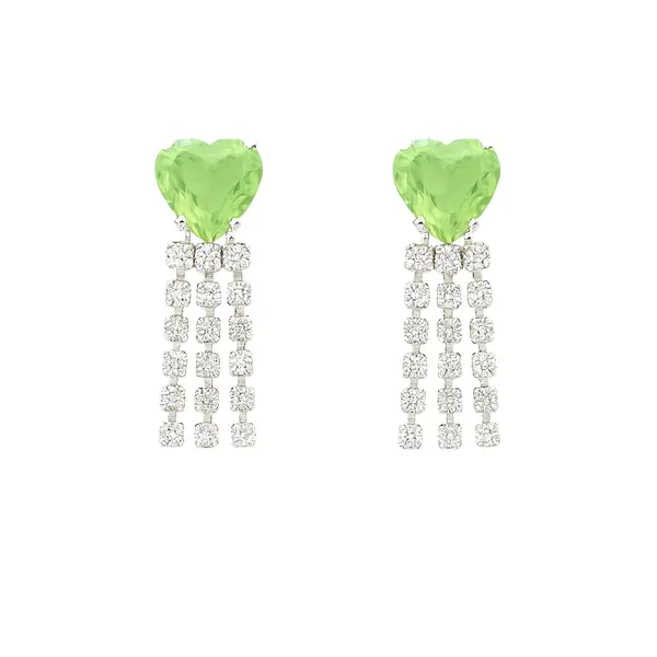 Women’s_Multi_colour_Heart_Crystal_Tassel_Earrings_|_Diamond_Look_Dangling_Design_(GREEN)