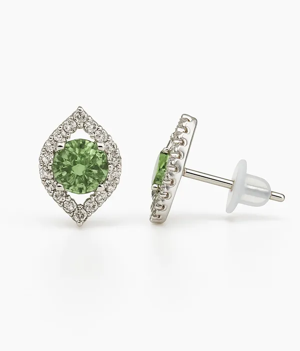 Crystal_Stud_Earrings_with_Red_Stone_and_Clear_Rhinestone_Halo,_Silver-Toned_(CN119)