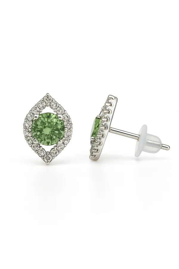 Crystal_Stud_Earrings_with_Red_Stone_and_Clear_Rhinestone_Halo,_Silver-Toned_(CN119)