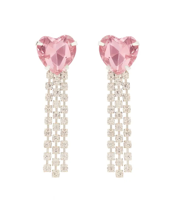 Women’s_Multi_colour_Heart_Crystal_Tassel_Earrings_|_Diamond_Look_Dangling_Design_(PINK)