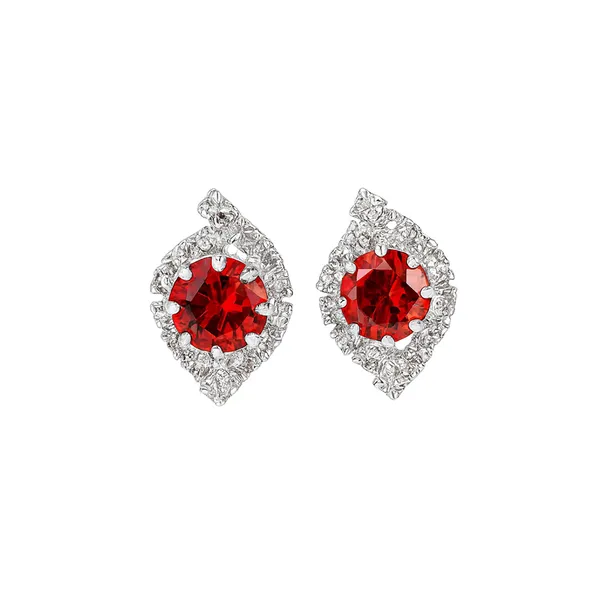 Crystal_Stud_Earrings_with_Red_Stone_and_Clear_Rhinestone_Halo,_Silver-Toned_(CN47)