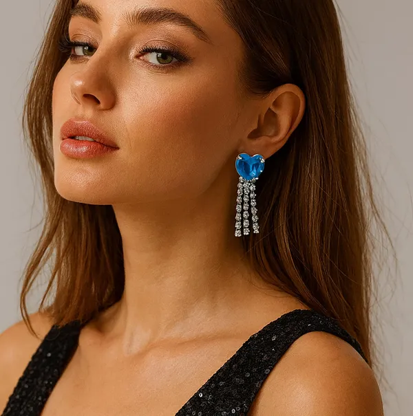 Women’s_Multi_colour_Heart_Crystal_Tassel_Earrings_|_Diamond_Look_Dangling_Design_(CN58)