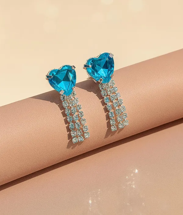 Women’s_Multi_colour_Heart_Crystal_Tassel_Earrings_|_Diamond_Look_Dangling_Design_(CN58)