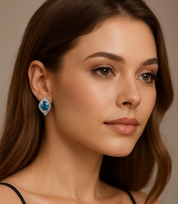 Crystal_Stud_Earrings_with_Red_Stone_and_Clear_Rhinestone_Halo,_Silver-Toned_(SKY_BLUE)