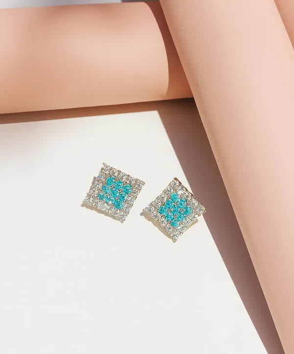 Crystal_Stud_Earrings_with_Red_Stone_and_Clear_Rhinestone_Halo,_Silver-Toned_(CN50)