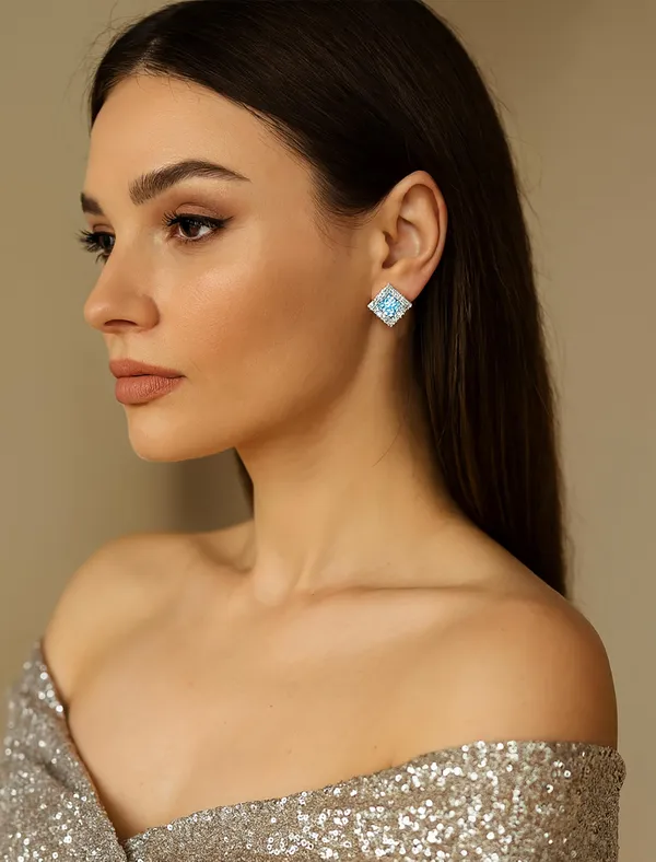 Crystal_Stud_Earrings_with_Red_Stone_and_Clear_Rhinestone_Halo,_Silver-Toned_(CN50)