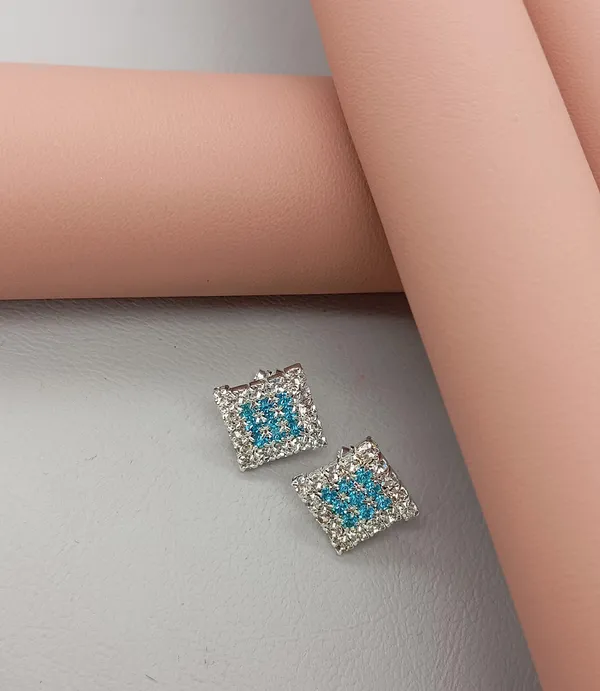Crystal_Stud_Earrings_with_Red_Stone_and_Clear_Rhinestone_Halo,_Silver-Toned_(CN50)