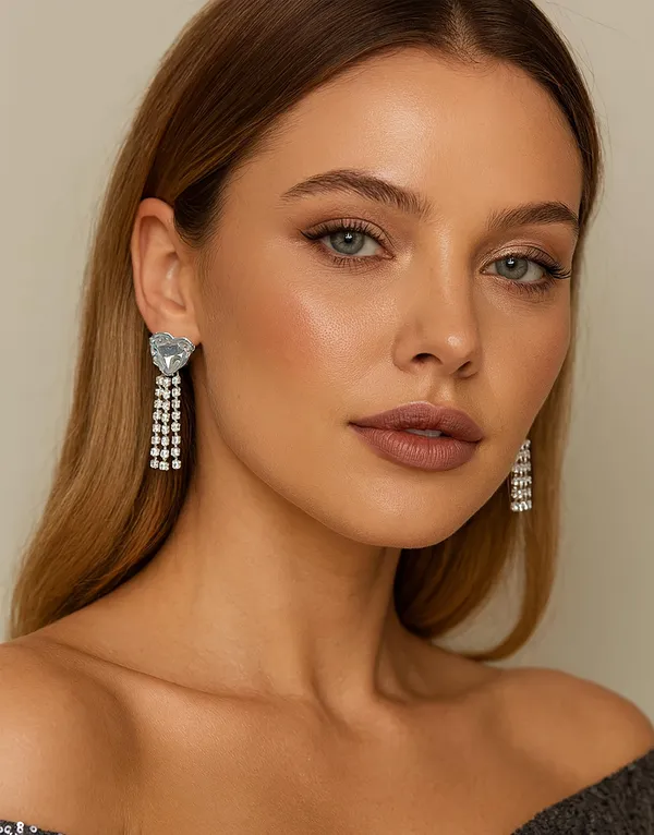 Women’s_Multi_colour_Heart_Crystal_Tassel_Earrings_|_Diamond_Look_Dangling_Design_(WHITE)
