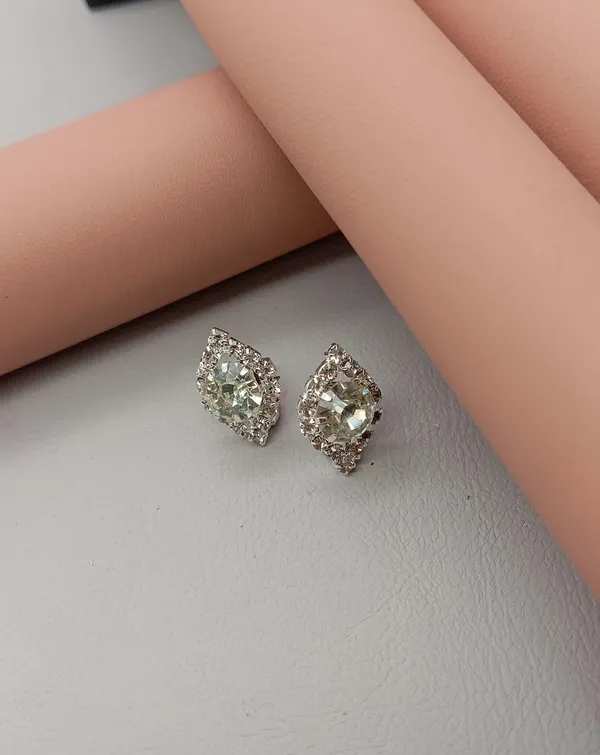 Crystal_Stud_Earrings_with_Red_Stone_and_Clear_Rhinestone_Halo,_Silver-Toned_(CN46)
