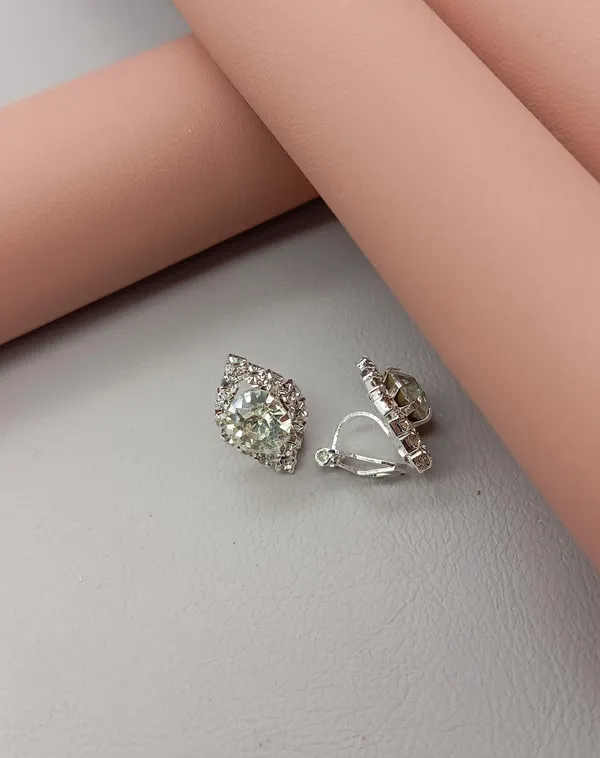 Crystal_Stud_Earrings_with_Red_Stone_and_Clear_Rhinestone_Halo,_Silver-Toned_(CN46)